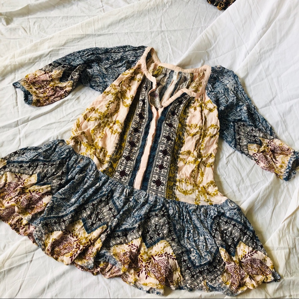 Free People Boho Print Dropwaist Tunic